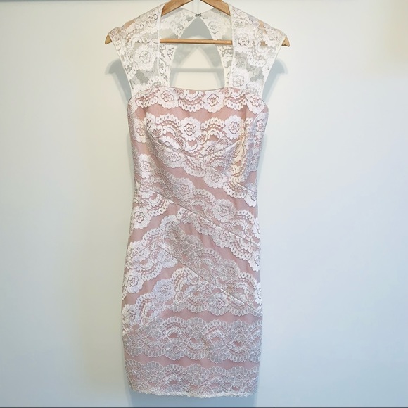 NW Nightway formal Ivory Lace Dress Size 2 - Picture 1 of 11